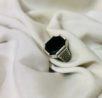 Trendy Big Black Stone Ring for Boys | High-Quality Fashion Ring
